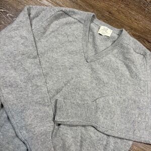 Vintage Lord Jeff Sweater Men's L‎ Gray V-Neck Lambswool Pullover Gift 90s